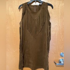 Mango fringed brown minidress.